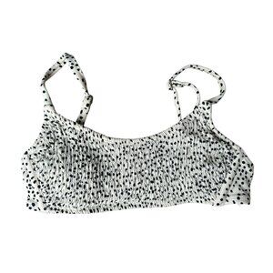 Xhilaration Dalmatian Print Bikini Top XS Adjustable Straps Shirred Smocked Swim